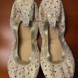 Yosi Samra gold speckled ballet flat shoes - Size 8